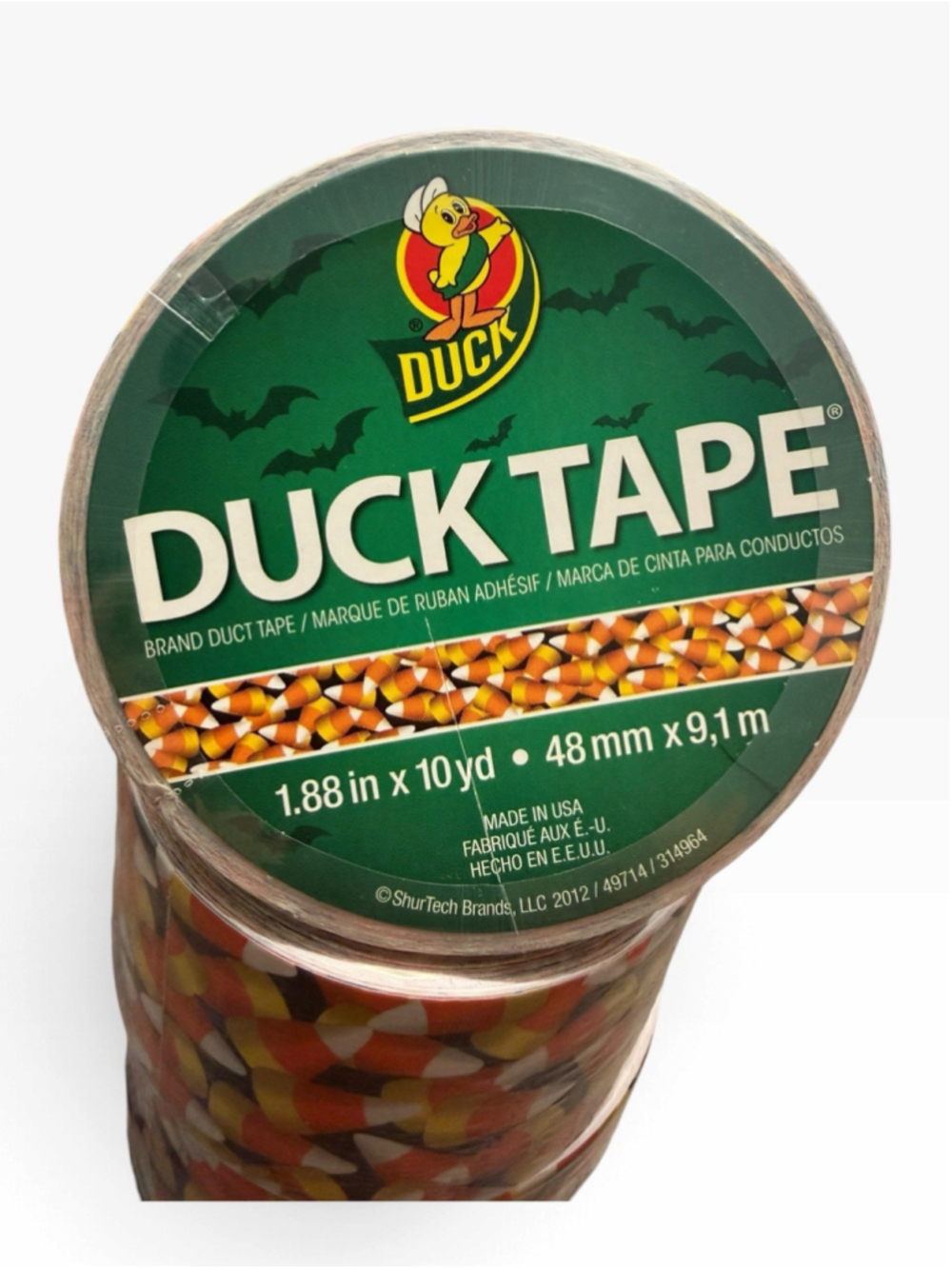 Duck Brand Candy Corn Halloween Duct Tape 2012 HTF Older Pattern 10 Yd NEW